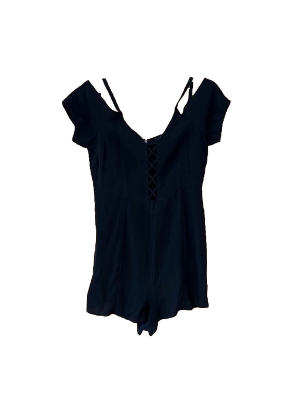 Forever 21 Black Romper Shorts Cap Sleeves
